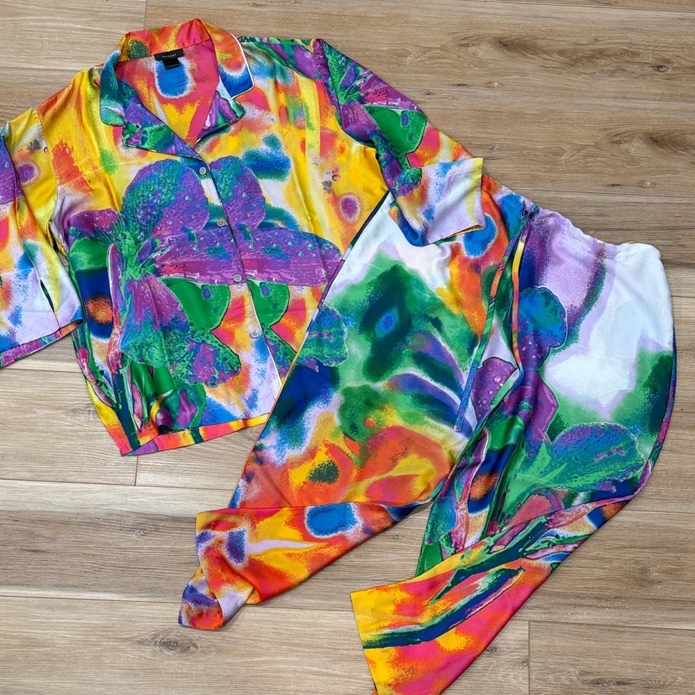 Natori Multicolor Abstract 2 Piece Pajama Set